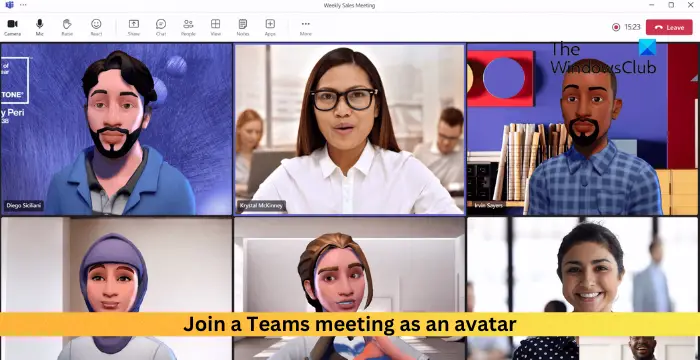 join a Teams meeting as an avatar