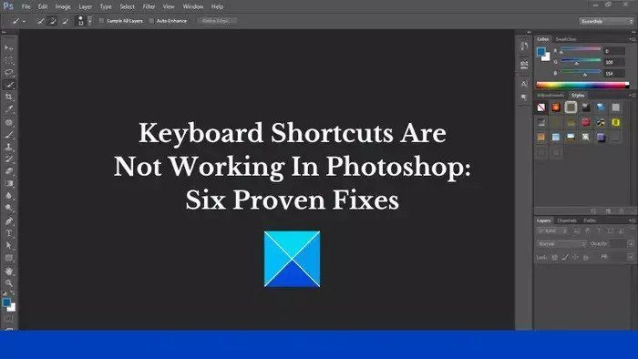 Keyboard shortcuts are not working in Photoshop