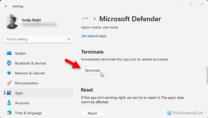 Unable to login to Microsoft Defender in Windows 11