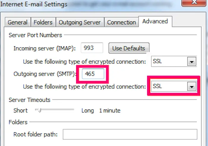 421 cannot connect to smtp settings