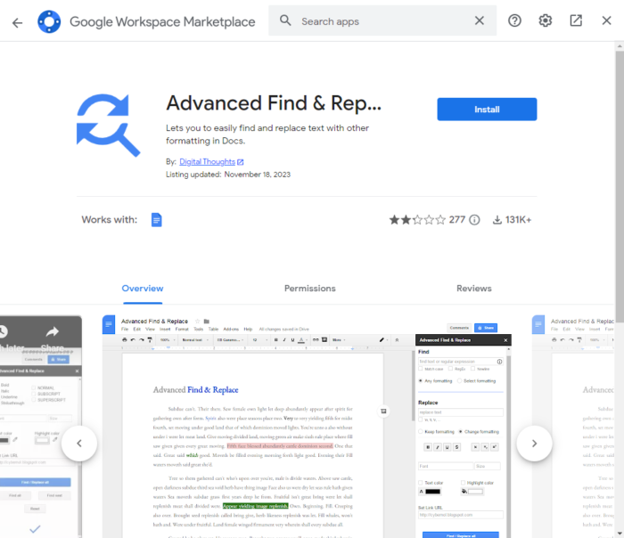 Advanced Find & Replace for Google Docs