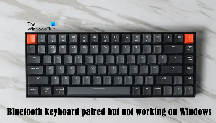 Bluetooth keyboard paired not working Windows