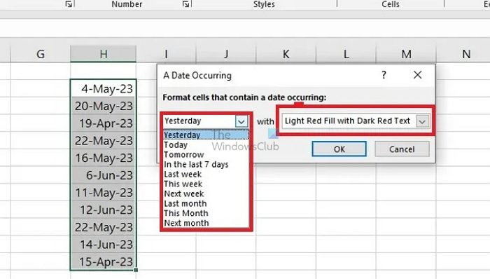 Conditional Formatting Date Criteria