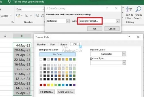 How to set up Conditional Formatting in Excel for Dates