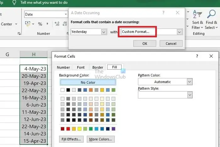 Conditional Formatting Date Customization