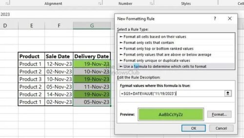 How to set up Conditional Formatting in Excel for Dates