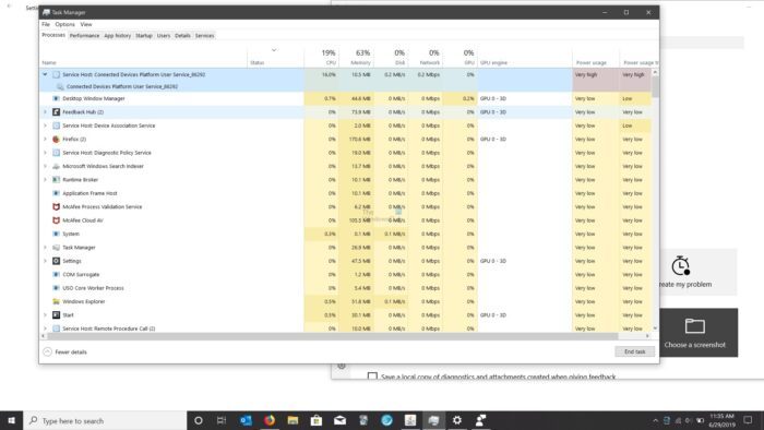 Connected devices platform user service using more RAM on Windows