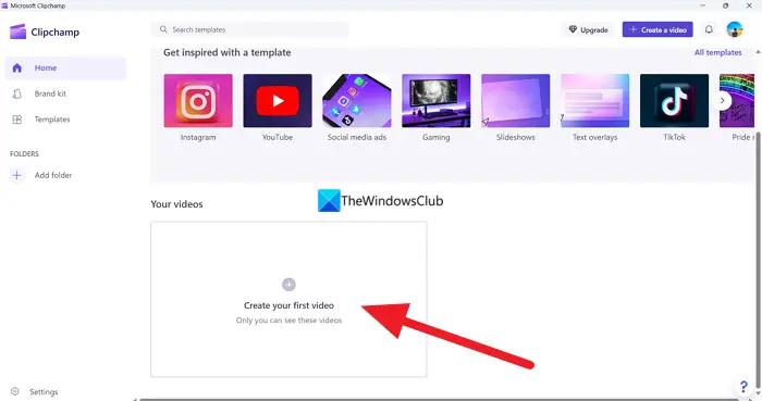 Create new video on Clipchamp