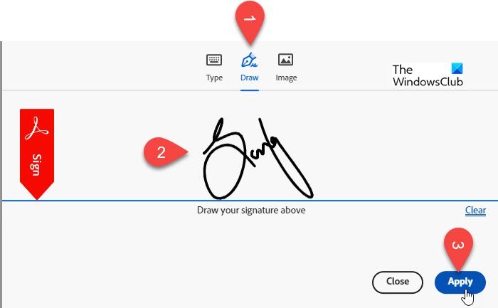 Drawing signature in Adobe acrobat