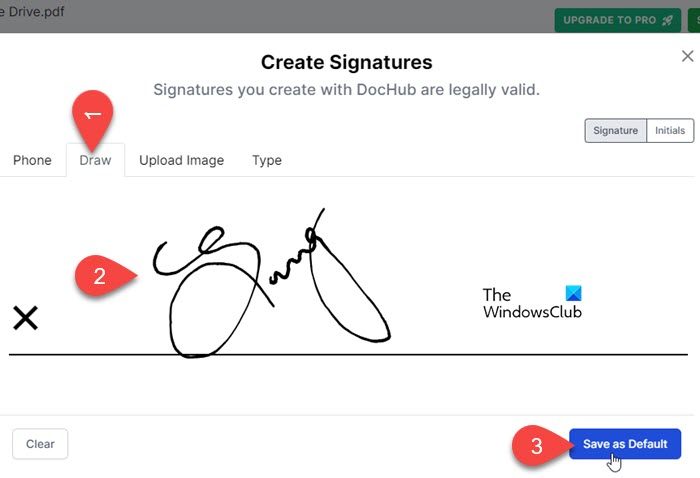 Drawing signature in DocHub