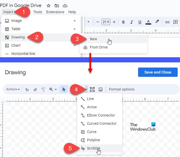 Drawings tool in Google Docs