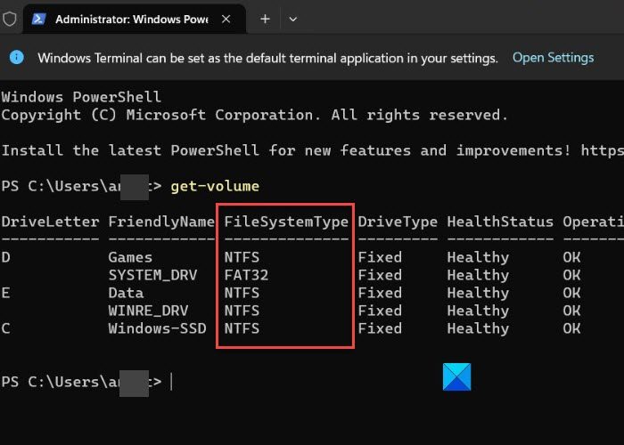 Drive file system in PowerShell