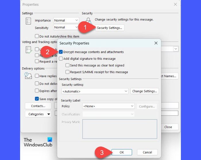 Encrypt email in Outlook