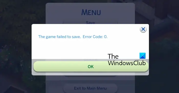Fix The Sims 4 game failed to save error