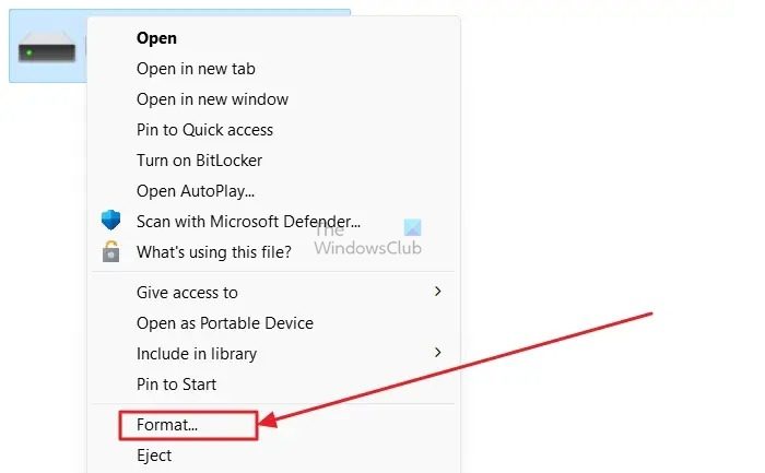 Format Sd Card in Windows