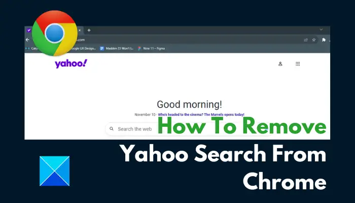 How to remove Yahoo Search from Chrome