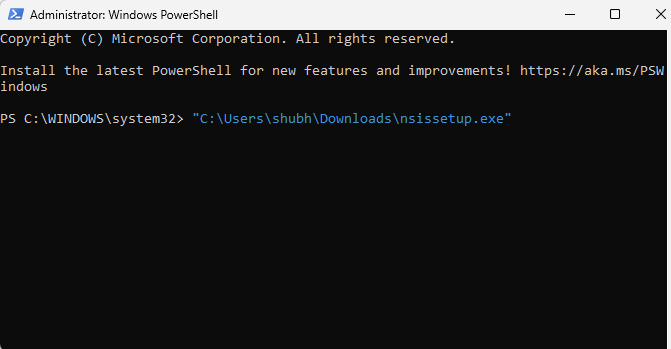 Install NSIS using Windows Powershell