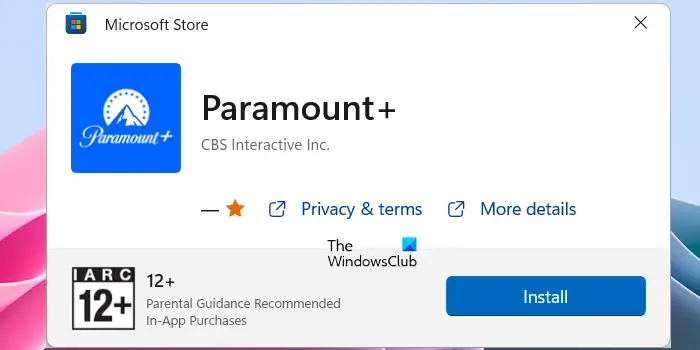 Install Paramount Plus on Windows
