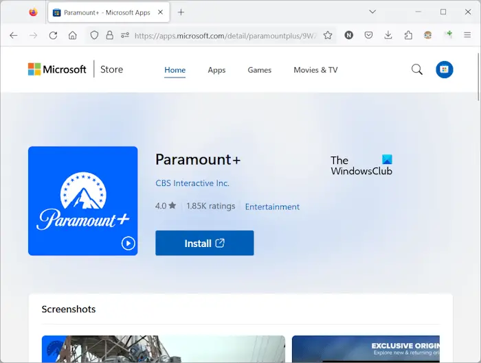 Install Paramount Plus