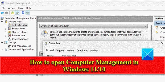 Open Computer Management in Windows