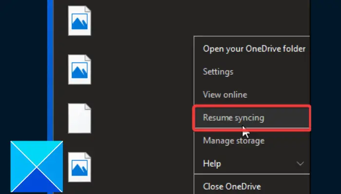Resume OneDrive File Syncing