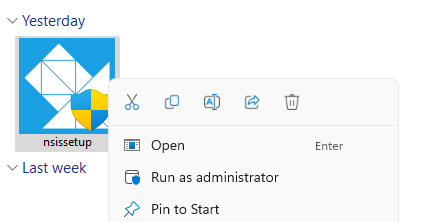 Run NSIS Installer as an Admin