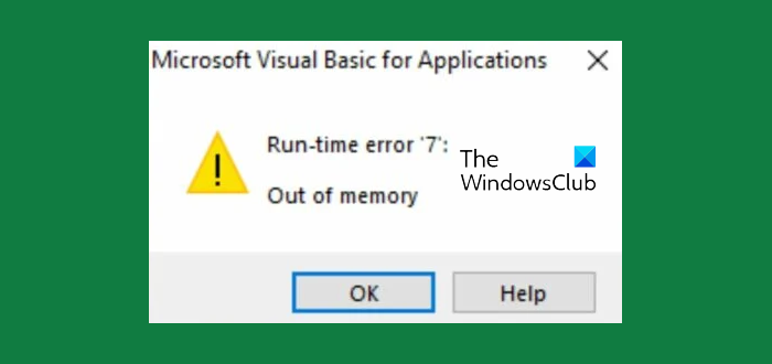 Runtime Error 7 Out Of Memory Excel Macro [Fix]