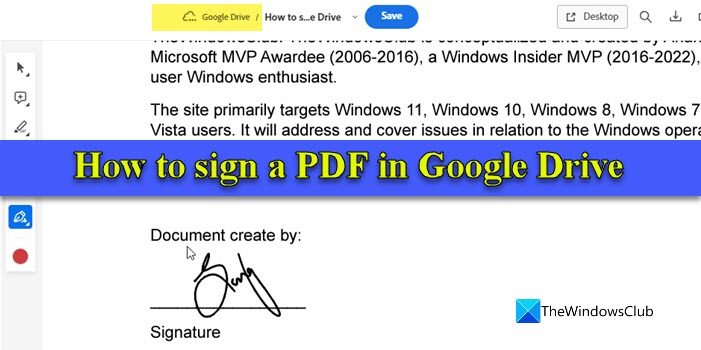 Sign a PDF in Google Drive