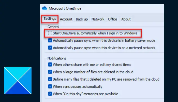 Start OneDrive automatically when I sign in to Windows