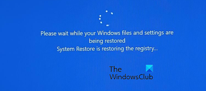windows 10 system restore stuck on restoring registry