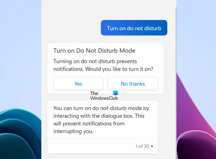 Turn on do not disturb Copilot
