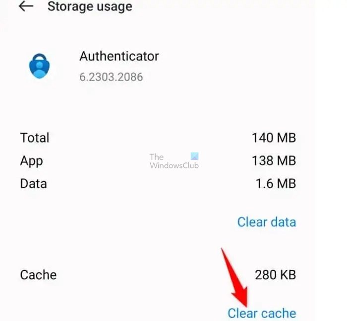 Authenticator App Cache Clear