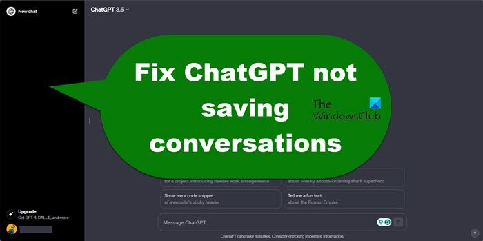 Fix ChatGPT not saving conversations