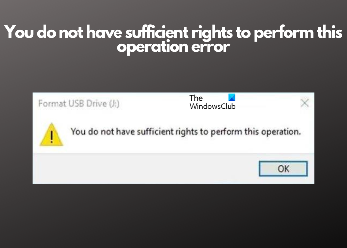 You do not have sufficient rights to perform this operation
