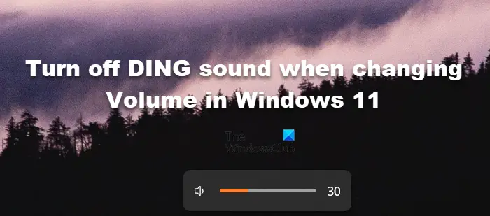 Turn off DING sound when changing Volume in Windows 11