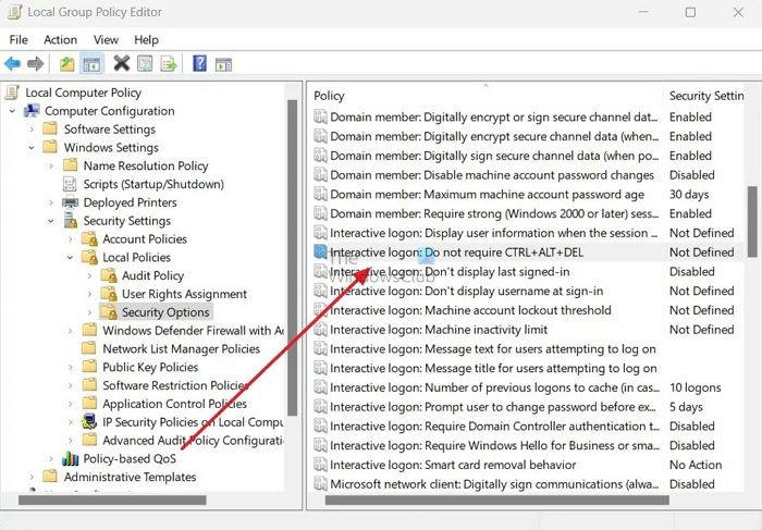 Interaktive Windows-Sicherheitsschaltfläche Für Die Anmeldung