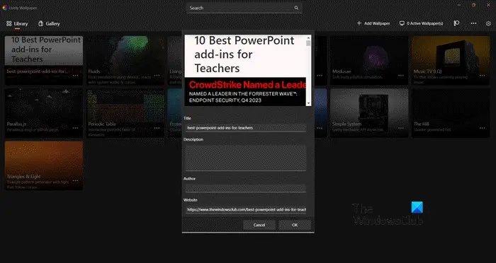 Set Webpage as Desktop Background