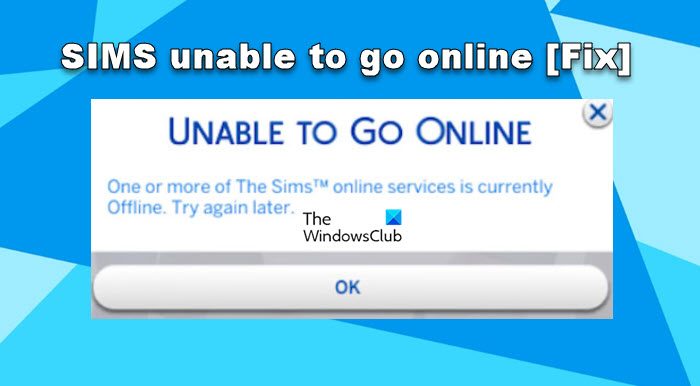 SIMS unable to go online