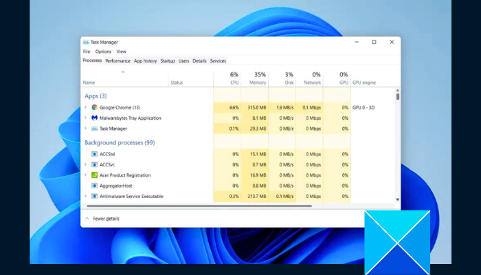 task manager processes