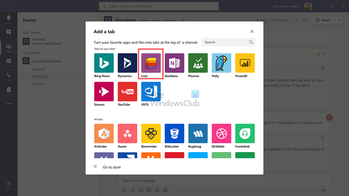 Add Tab in Shared Channel Microsoft Teams