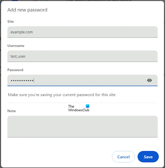 Add passwords to Google Password Manager