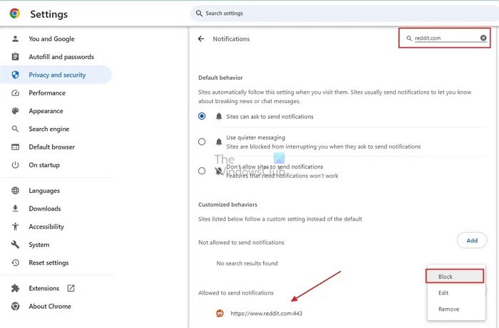 Block Reddit Notifications Via Desktop Browser