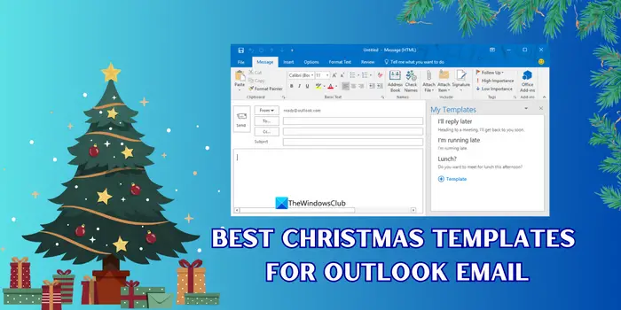 Plantillas navideñas para correo electrónico de Outlook