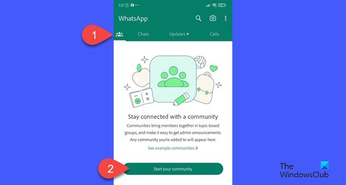 Communities option on WhatsApp