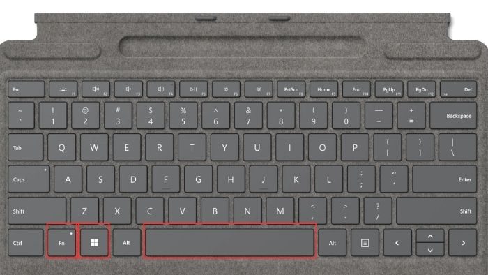 FN Win Key Spacebar Print Screen Keyboard Shortcut