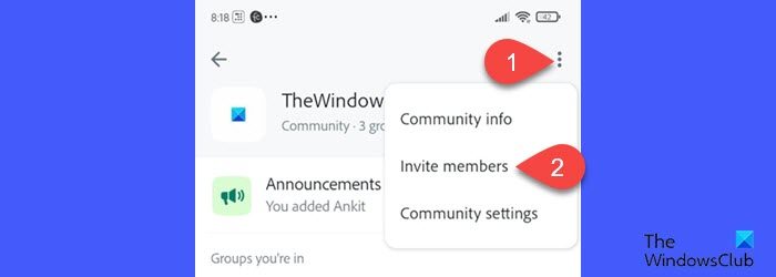 Invite members to community