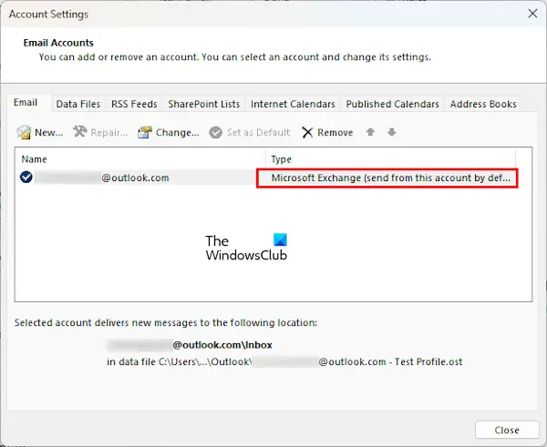 Know your account type in Outlook