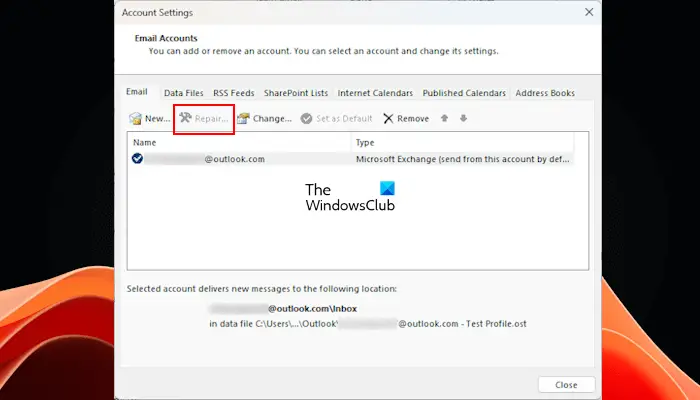 Outlook Repair account greyed out [Fix]