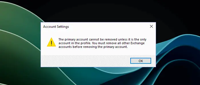 Primary account cannot be removed