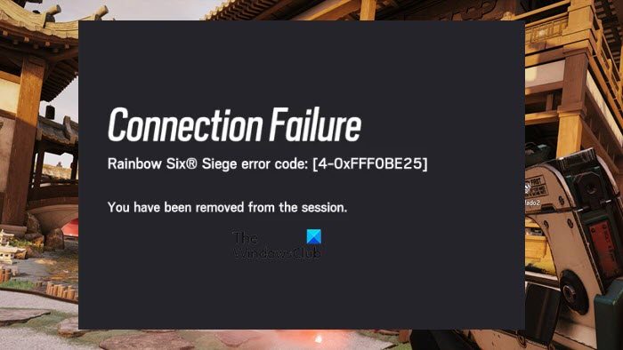 Rainbow Six Siege Error Code 4-0xFFF0BE25 [Fix]